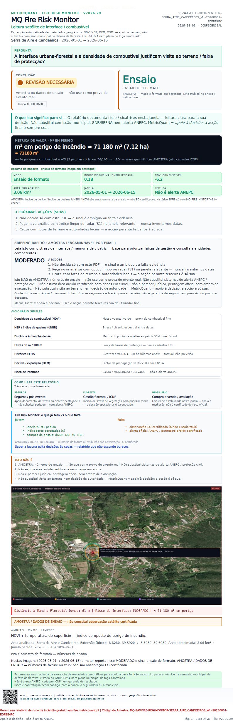 Capa do relatório de fogo